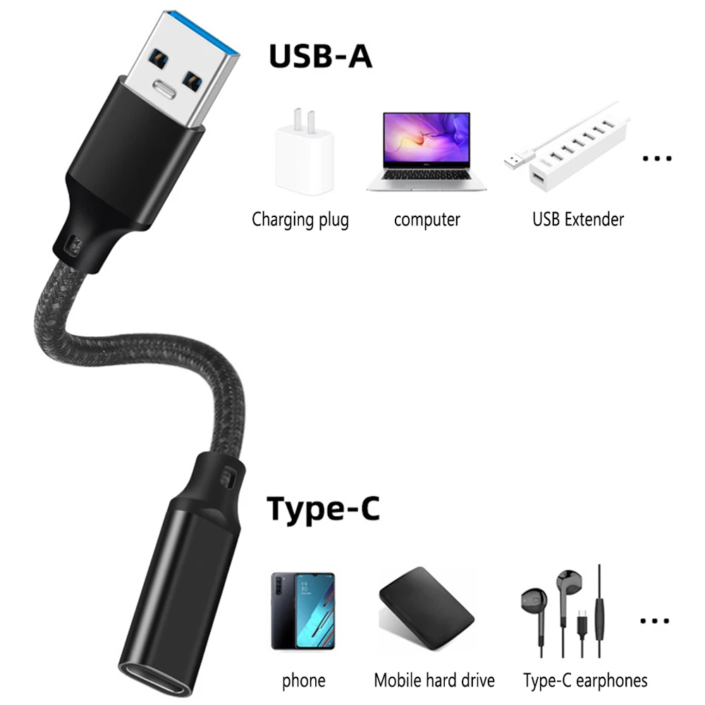 USB to Type C Cable Converter OTG USB Adapter Male Type A To Female Type C 10Gbps For U Disk Hard Drive Laptop Phone Carplay BEST SELLERS