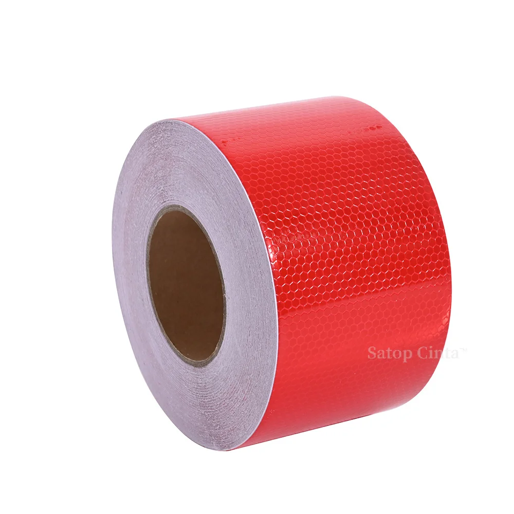 Ruban Adhésif Réfléchissant 25 M - Blanc Et Rouge - 5 Cm De Largeur