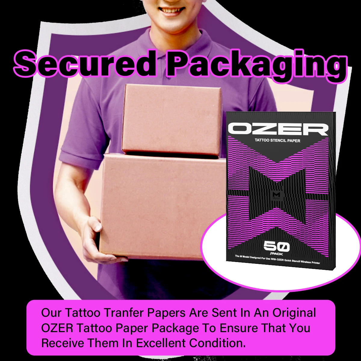 OZER 50 Sheets Tattoo Transfer Paper A4 Size, Thermal Copier Template Paper for Thermal Copier Template Paper for Tattoo Artist 6