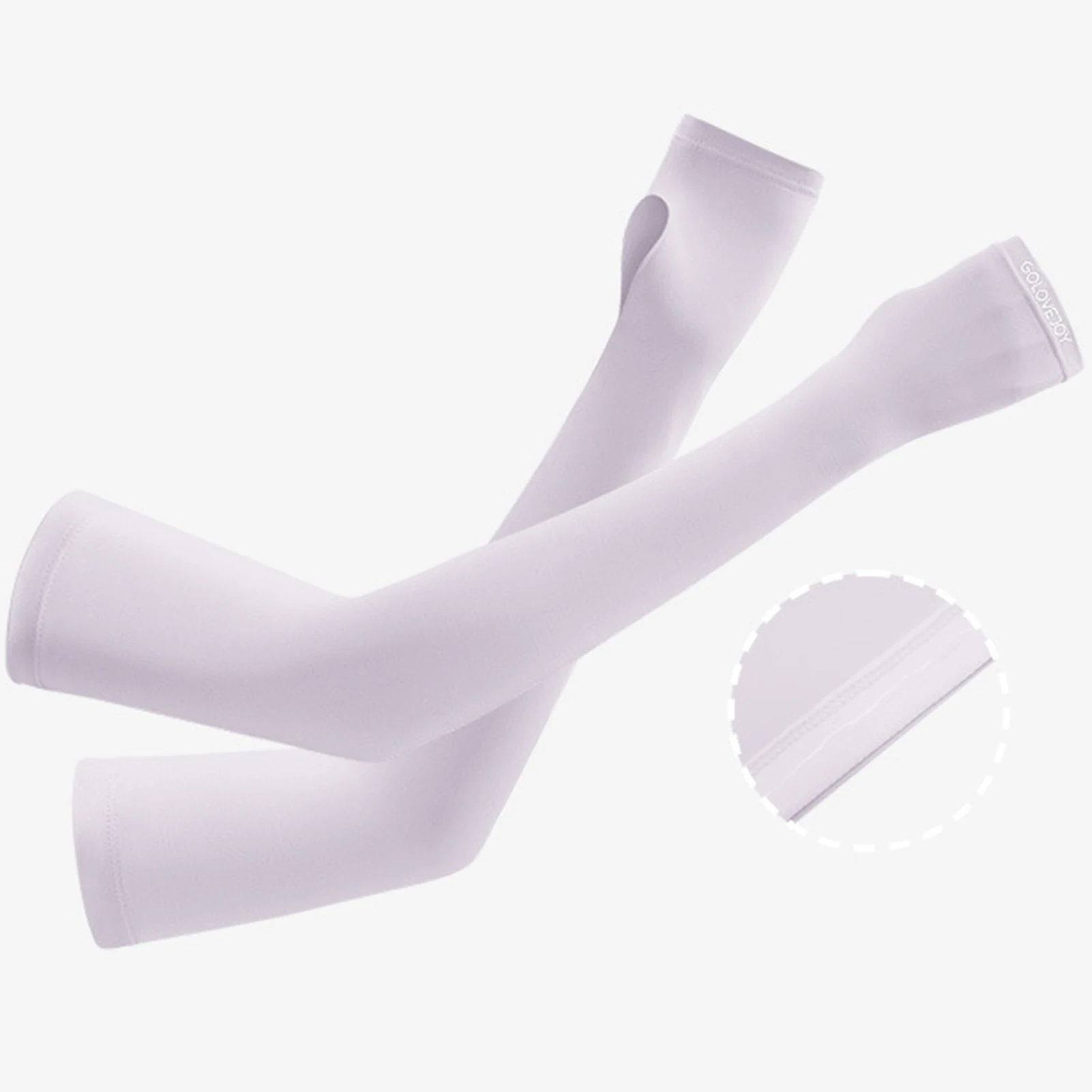 Summer Cooling Arm Sleeves Cover Moisture-Wicking Solid Color Sunshade Sleeves for Cycling Riding Golfing