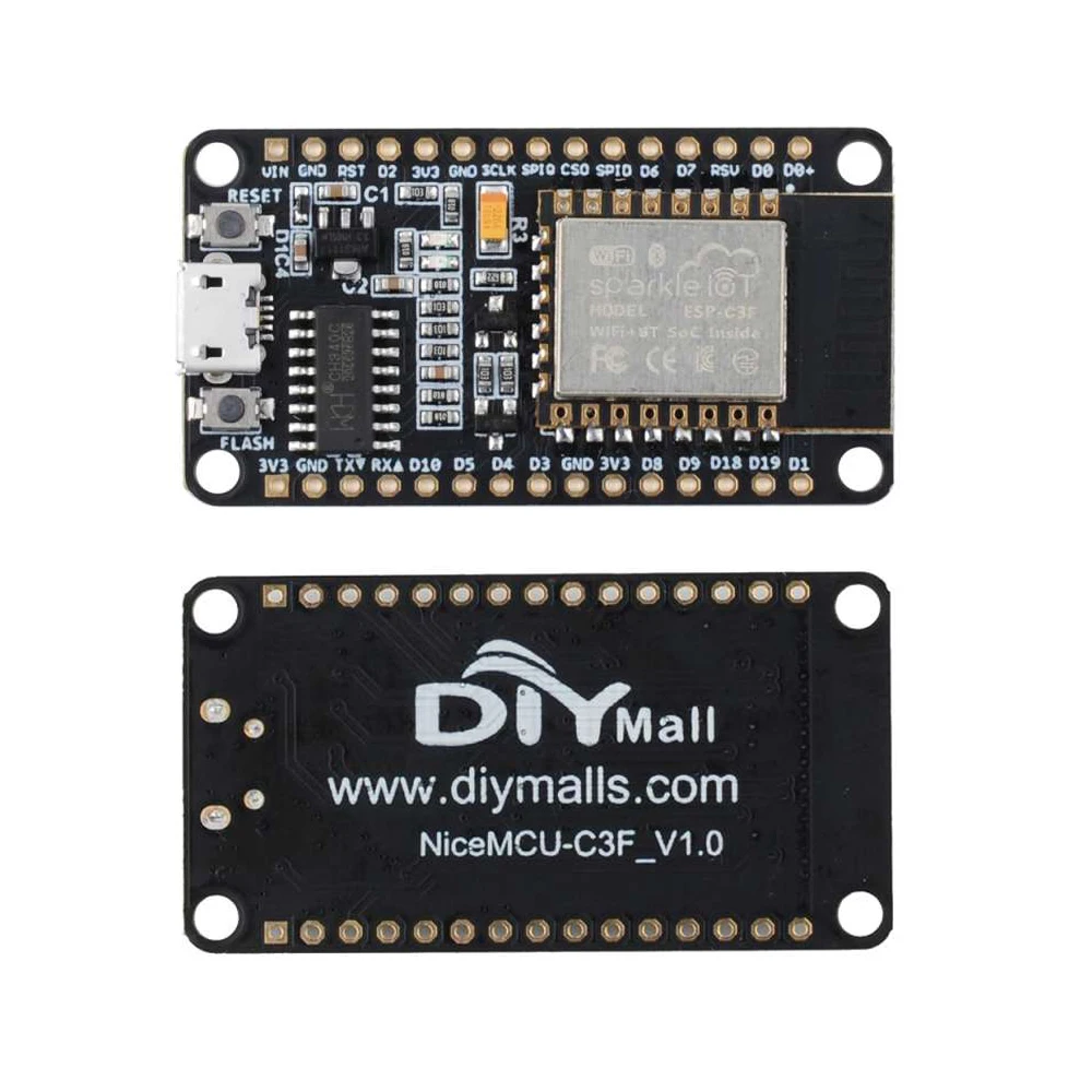 스마트 IOT 프로젝트용 NiceMCU-C3F V1.0 ESP32-C3 와이파이 블루투스 개발 보드, 32 비트 RISC-V 싱글 코어 프로세서, 4MB 플래시