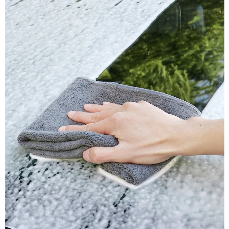 30x60cm Double sided Car Wash Microfiber Towel Cleaning Drying Car Polishing Cloth Suede coral velvet Detailing Waxing Towel