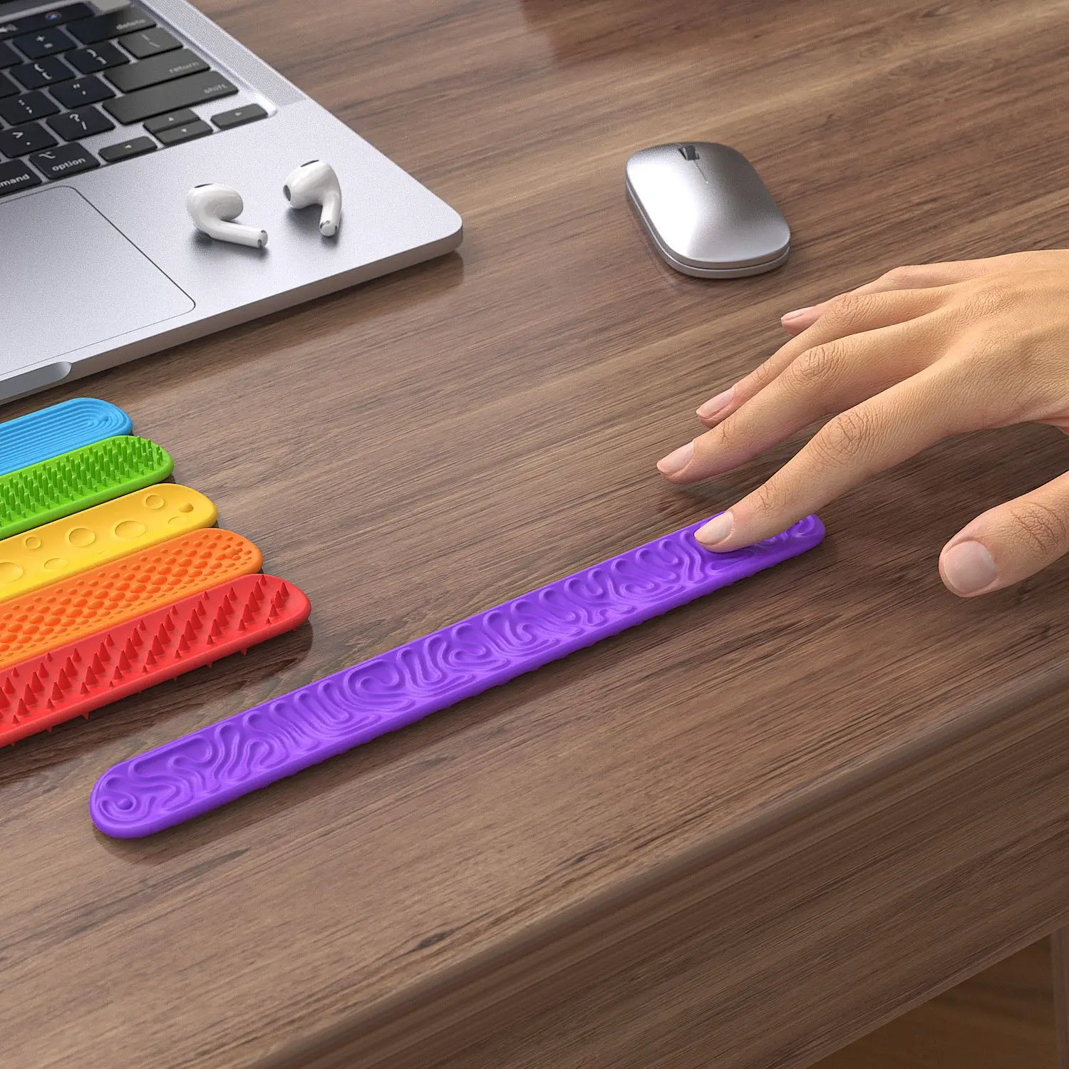 Fidget Toys Slap-Armbänder, strukturiertes Silikon, sensorisches Spielzeug für Kinder, autismus, beruhigendes sensorisches Spielzeug für besondere Bedürfnisse, Fidgets – Detail 14