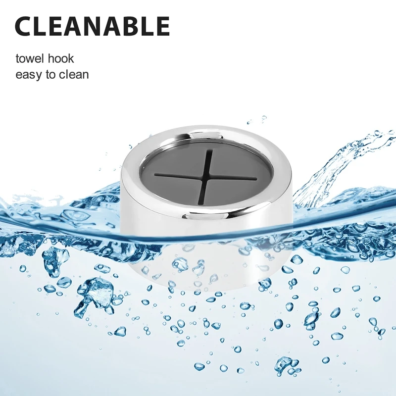 A52I-Self-Adhesive Towel Holder Hooks Round Wall Mount For Bathroom Kitchen Home