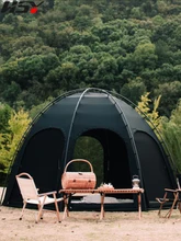  6-10Person Outdoor Camping Ball Top Tent Octagonal Viewing Panoramic Skylight Luxury Windproof Rainproof Dome Tent 