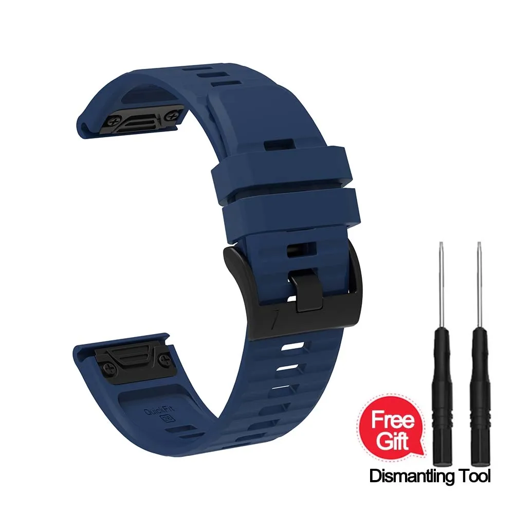 Premium Silicone Strap, 22-26mm, Compatible with Garmin Watches