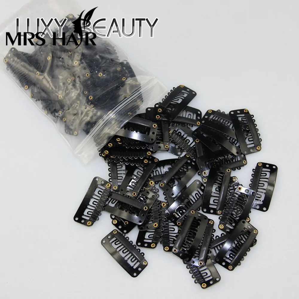 50pcs 2.3cm-3.6cm Black Brown Color Wig Clips Snap Clip For Hair