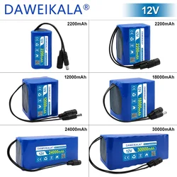 12V Rechargeable Battery 12V 30000mAh 18650 Lithium Battery Pack Capacity DC 12.6V 30Ah CCTV Cam Monitor with Charger