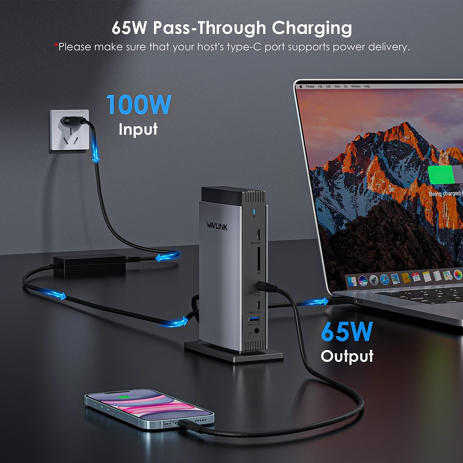 WAVLINK 15 In 1 Universal DisplayLink Docking Station 4K+Dual 2K