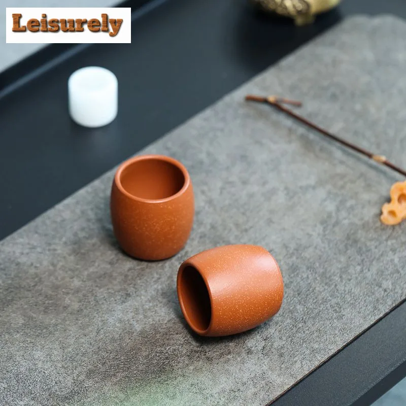 2 Pcs/set Authentic Yixing Purple Clay Teacup Handmade Smelling Tea Bowl Pu'er Master Cup Chinese Zisha Tea Set Accessories 80ml