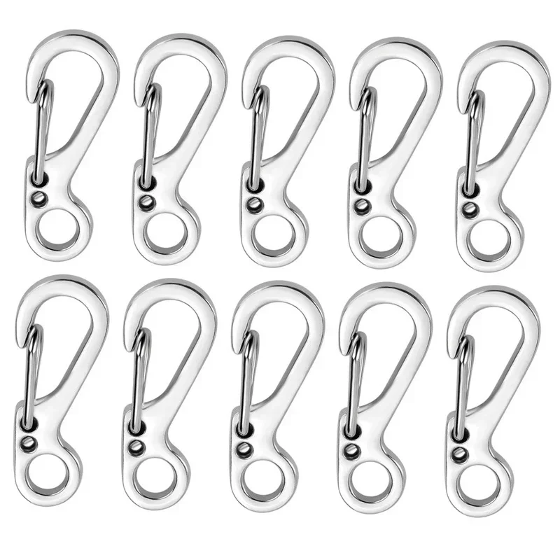 10Pcs/lot Mini Carabiner  Gear Hooks Key Chain Camping EDC Survival Climbing SF Spring Backpack Clasps Keychain 5