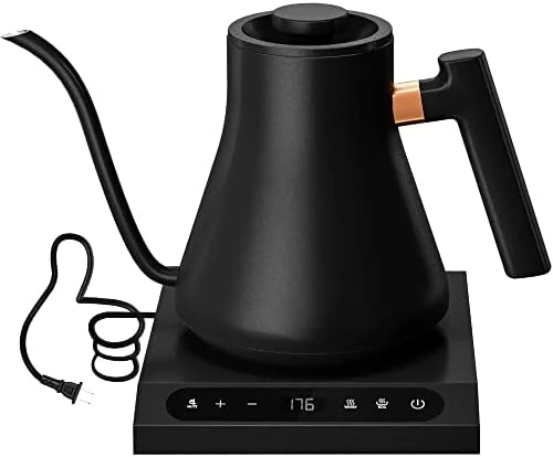 

Kettle with Temperature Control, Pour Over Coffee Tea Kettle, Stainless Steel, 2H Keep Warm, 1200 Watt Quick Heating Tea Pot,A