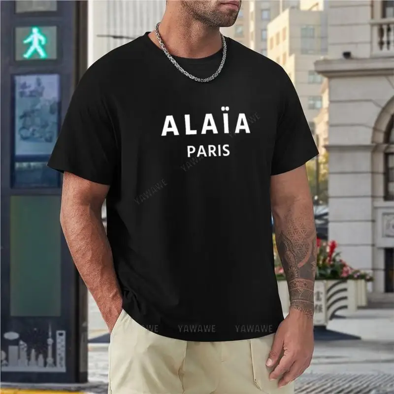 men cotton tshirt black t-shirt Alaia Paris Logo T-Shirt