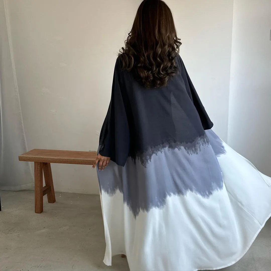 MQ066 Muslim Clothing Fashion Tie Dye Cape Summer New European Cardigan Dress Abaya  Muslimische Abendkleid  Robe Ramadan