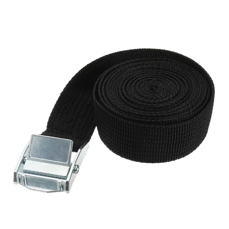 1Pc 5m Car Tension Rope Tie Down Strap Strong Ratchet Belt 25mm Luggage Bag Cargo Lashing With Rope Tensioner Metal Buckle Tow