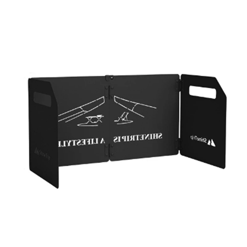 

Shinetrip 1 Piece Outdoor Folding Windshield Windscreen Black Metal Thickened Foldable Windscreen
