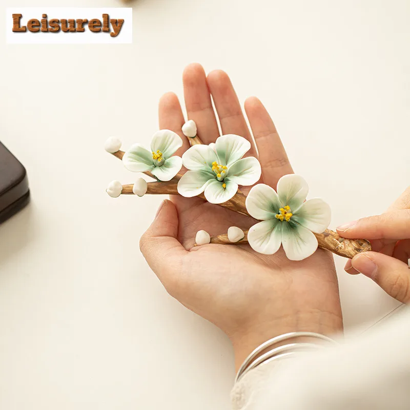 Plum Blossom Incense Insertion Handmade Thread Sandalwood Base Home Tea Table High Beauty Decorative Ornament Decoration