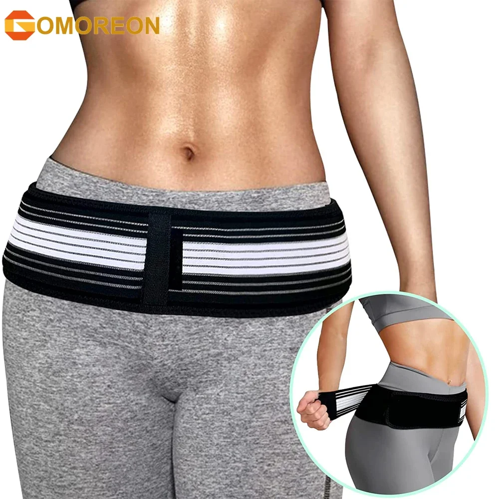 

GOMOREON Sacroiliac SI Joint Hip Belt - Lower Back Support Brace for Men and Women - Hip Braces for Hip Pain-Pelvic Support Belt