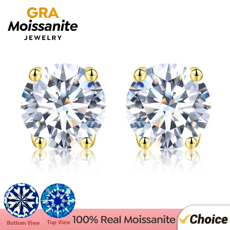 Orecchini in oro con Moissanite 4 carati - Gioielli Venezia