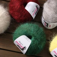 Fil Mohair d'alpaga léger et respirant, 25 grammes de cheveux longs pour pull tricoté à la main, manteau, chapeau et écharpe, tricot au crochet 3