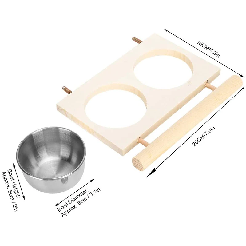 Bird Feeding Cage Food Water Bowl 6