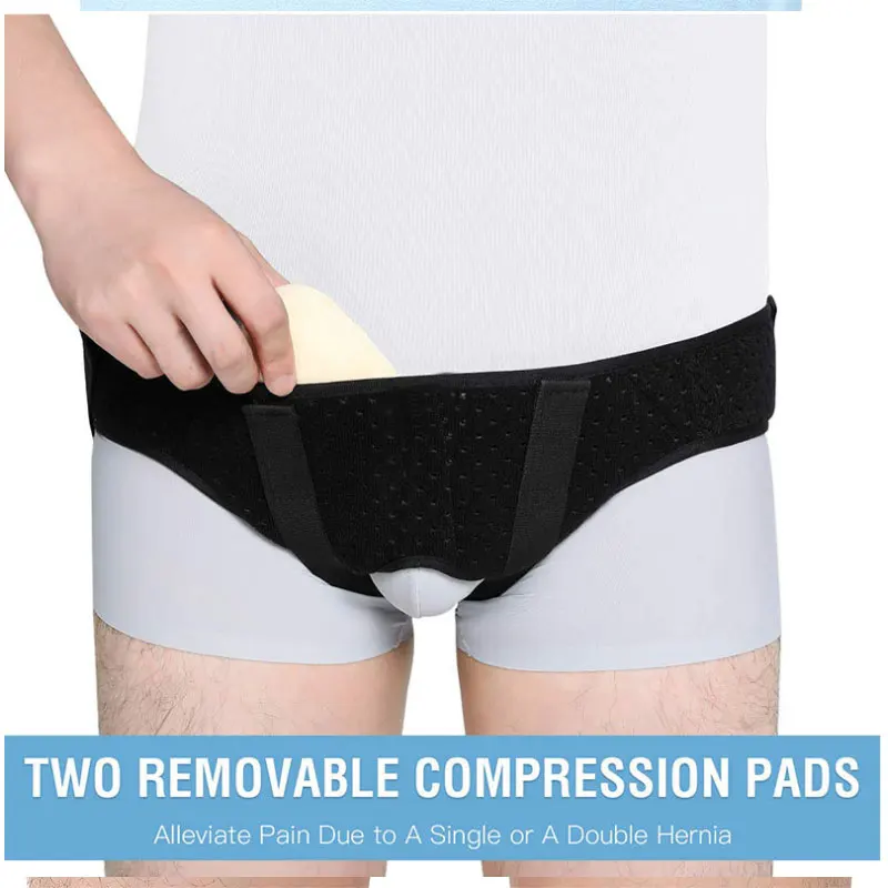 Men Hernia Support Belt Sports Inguinal Groin Hernia Pain Relief Truss Brace Air Band Adjustable Support for Training