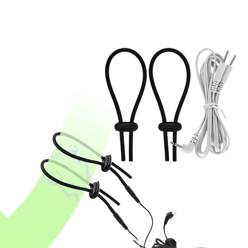 Electric Shocker Tube Penis Ring Electro Shock BDSM Conductive Loops Cock Ring Stimulator For Men Gay
