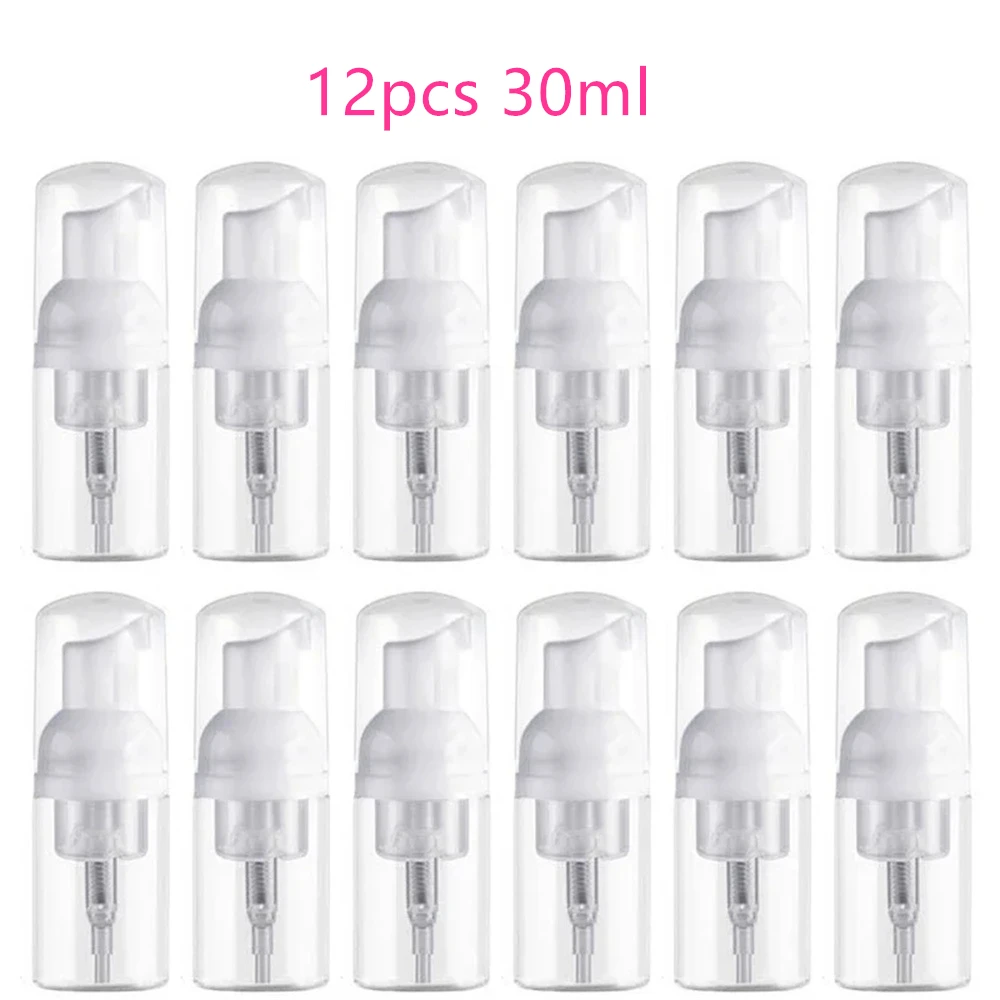 Portable Foam Bottle Empty Pump Clear Bottle Lotion Shampoo Dispenser 12pcs 30/60ml Hot Koop Refillable Bottles pump foam bottle