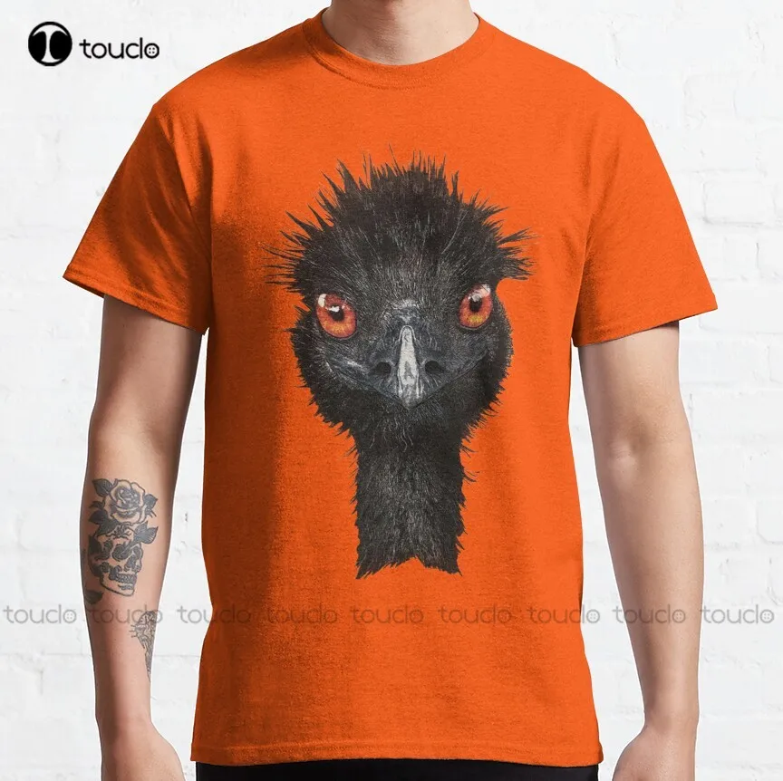 Divertente Emu Bird - Cool Emu Illustration Classic T-Shirt Camicie Nere Per Le Donne Cotton Outdoor Simple Vintag Casual Tee Shirts New