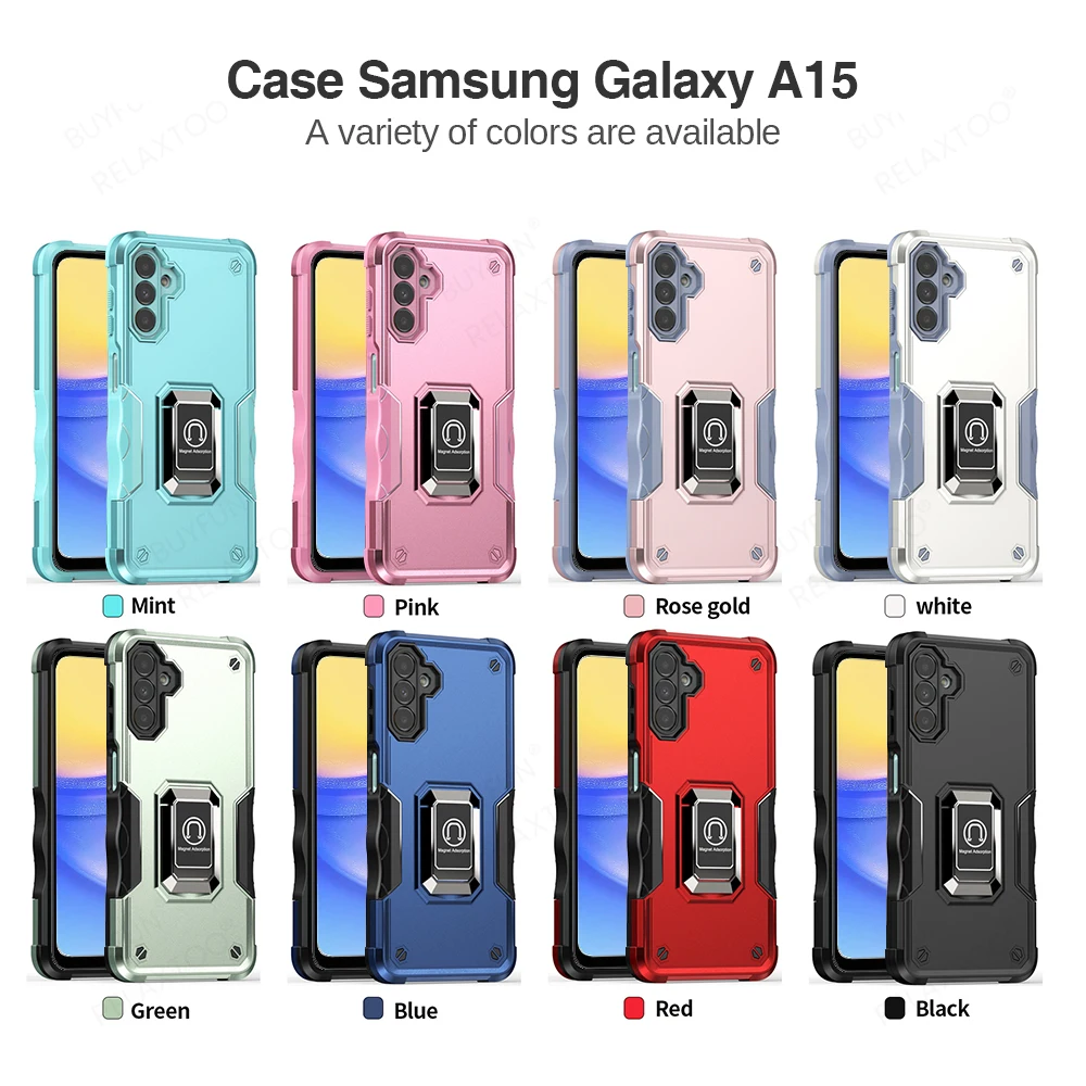 Case For A54 5G 4G Full Lens Protective Back Cover for Samsung Galaxy A15 a 15 54 Anti Drop Ring Holder Coque_voghion.com