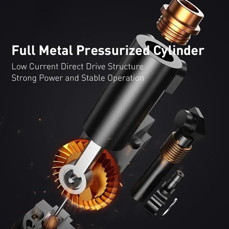 Baseus Portable Wireless Electric Car Air Pump with Digital Display for Car Tyre Bicycle Balls Inflator Compressor,air compressor pump,air pump,electric tire inflator,air compressor,inflatable pump,tire inflator,tire inflator gun,electric drill pump