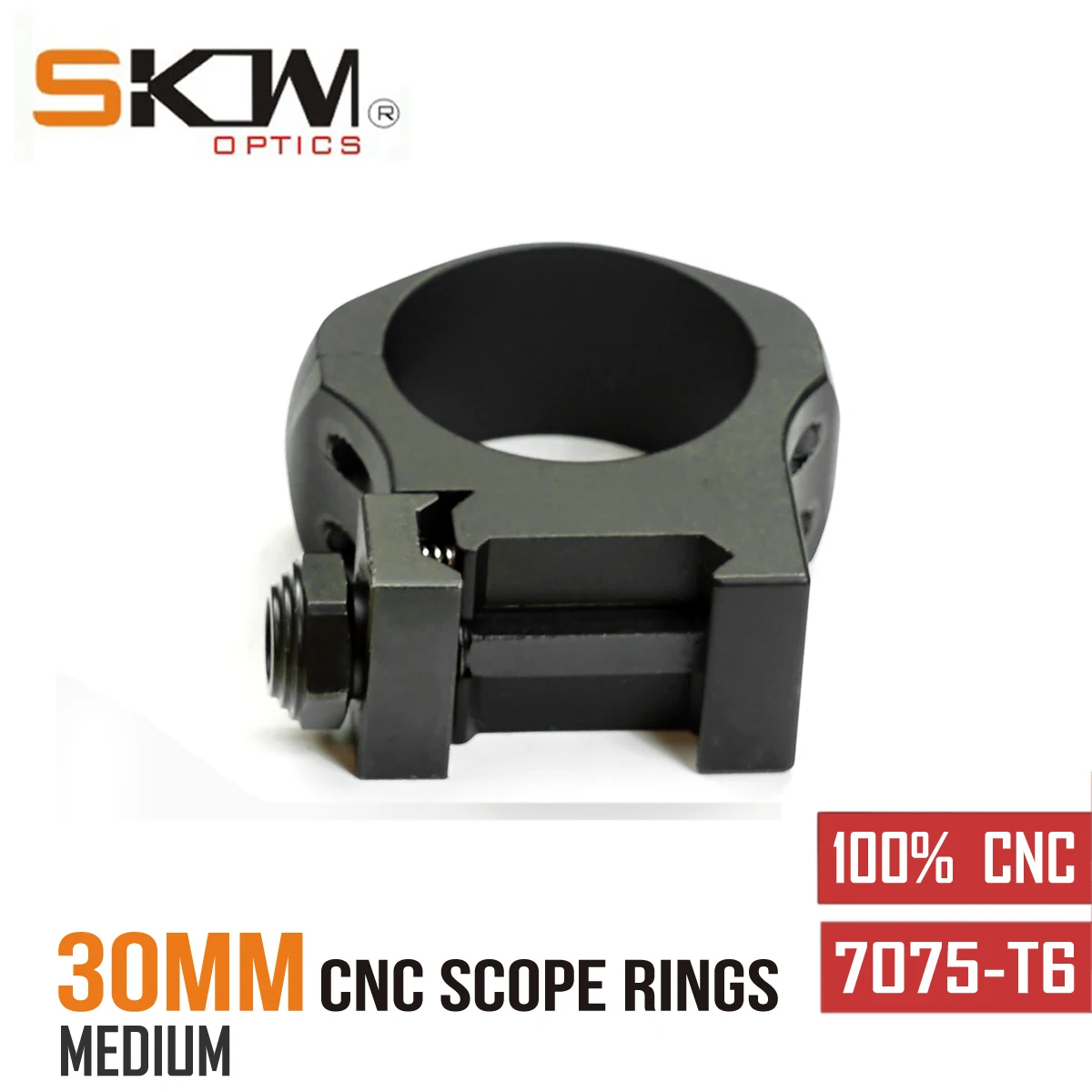 Riflescope Mount SKWGEAR For Picatinny CNC Scope Rings Midium Mount Fit 30mm 7075-T6