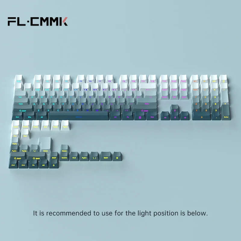 

FL·ESPORTS 136 Key PBT Side-engraving Light Through RGB Backlit keycaps For MX Mechanical Keyboard 108 96 87 80 84 68 64 61