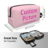 Custom Personalized Photo Logo Cosmetic Bag Women Cute Big Capacity DIY Print Makeup Case Beauty Storage Toiletry Bags 4