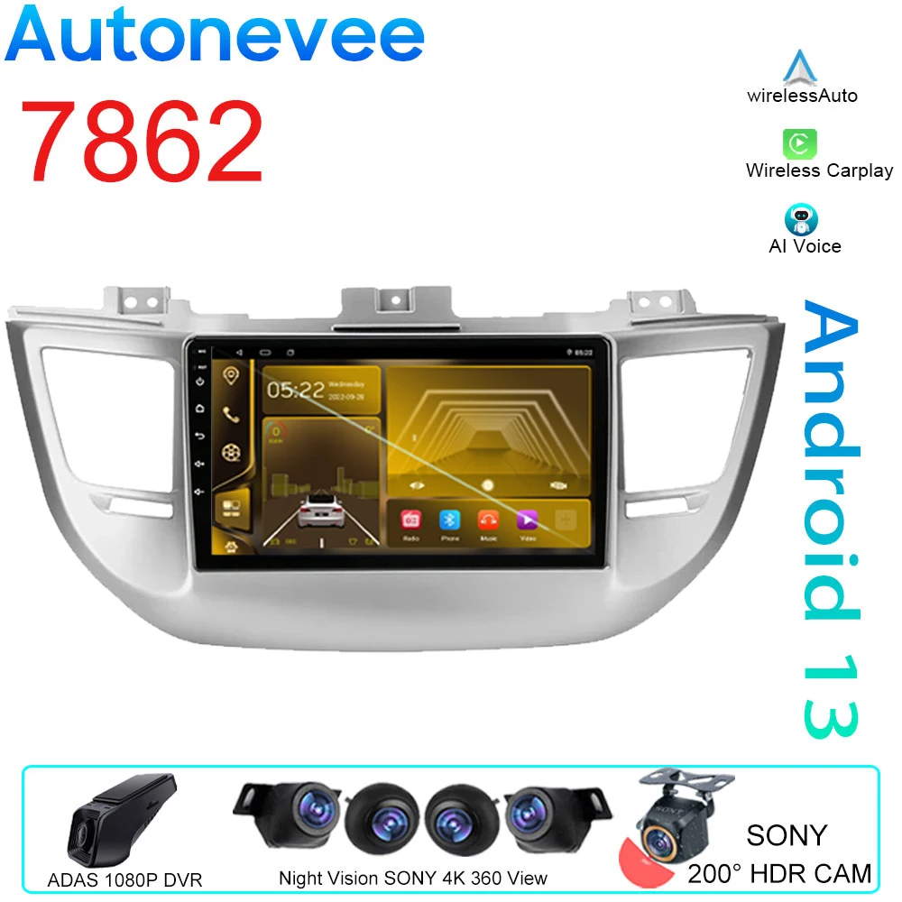 

Автомобильный видеоплеер для Hyundai Tucson 3 2015-2018, автомагнитола на Android с поддержкой Bluetooth, GPS-навигацией, мультимедийный стереопроигрыватель для Carplay No 2din, DVD
