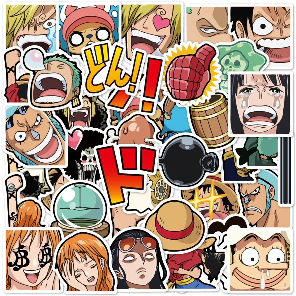 10/20/40PCS One Piece Stickers Anime Decals Graffiti Car Motorcycle Luggage Waterproof Cool Luffy Nami Cartoon Kid Sticker Packs