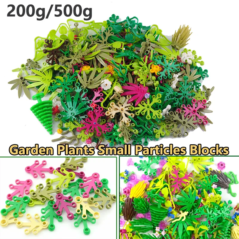 Garden Plants Jungle DIY MOC Building Block Tree Flower Grass Assembling Small Particles Bricks Parts Educational Toys Kids Gift