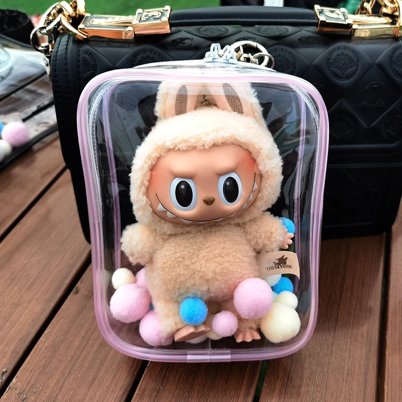 Clear Outdoor Carrying Bag Transparent Case Mini Cute Plush