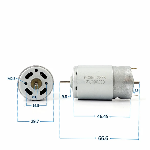 Vadonatúj Kc395-2278 Kettős Tengelyek 395 Dc Motor 12V 5000Rpm Szénkefe Nagy Nyomatékos