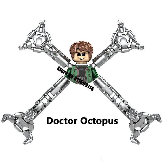 DISNEY Mysterio Doctor Octopus Spiderman Green Goblin Building Blocks Doctor Strange Sandman Lizard Action Figure Kid Toy Bricks M-KF1648