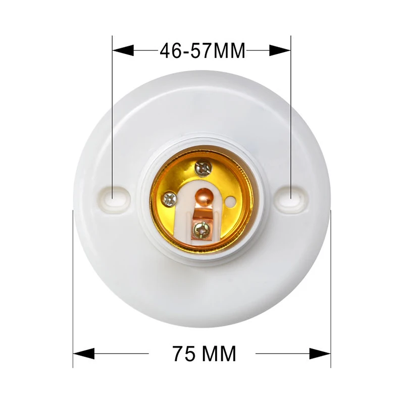 Description Picture 2 of itemE27 Screw Cap Socket White Ceiling Light Lamp Bulb Fixing Base Stand Light Bulb Holder Lamp Socket For Home 6a