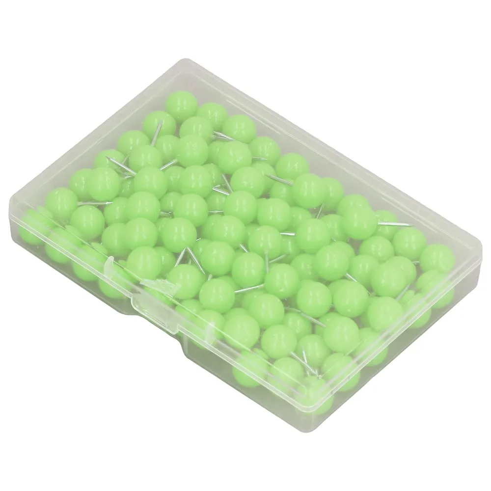 100Pcs 박스형 핀 캔디 컬러 푸시 핀 9.5*20mm 플라스틱 케이스 맵 핀 라운드 헤드 드로잉 핀 벽 장식