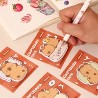 4Pcs/Set Cute Cartoon Capybara Memo Pad 30Sheet/Book Sticky Note Thick Paper Tearable Sticker for Kids School Office Stationery 2