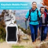 Keychain Power Bank USB External Solar 950mAH Cell Phone Backup Power Bank with 3 LED Light Charging Equipment for Hiking Travel 6