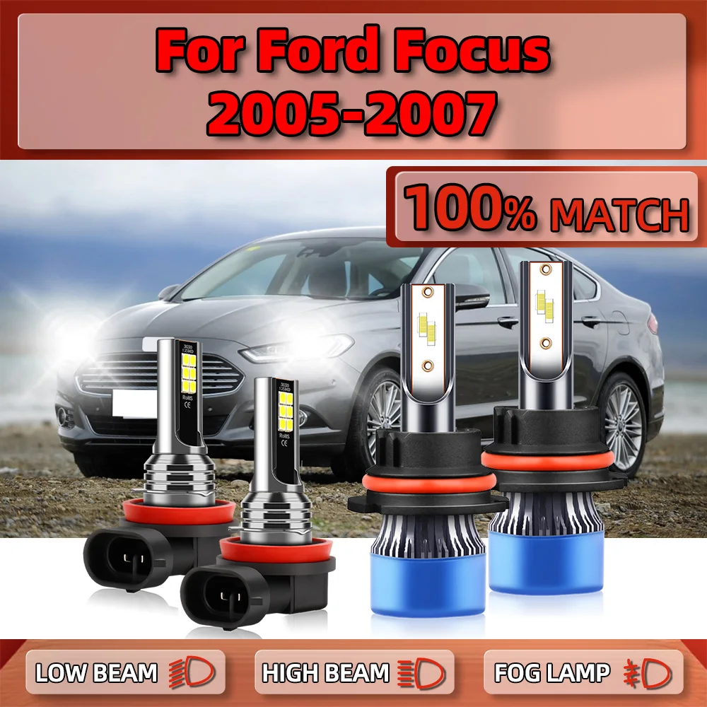

Canbus LED Car Headlight Bulbs 240W 40000LM Turbo Auto Headlamps 12V Fog Lights 6000K White For Ford Focus 2005 2006 2007