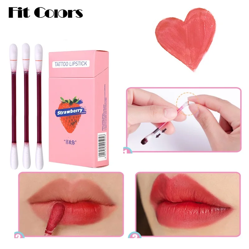 20pcs/set Liquid Lipstick Disposable Brushes Cotton Lipstick Cigarette