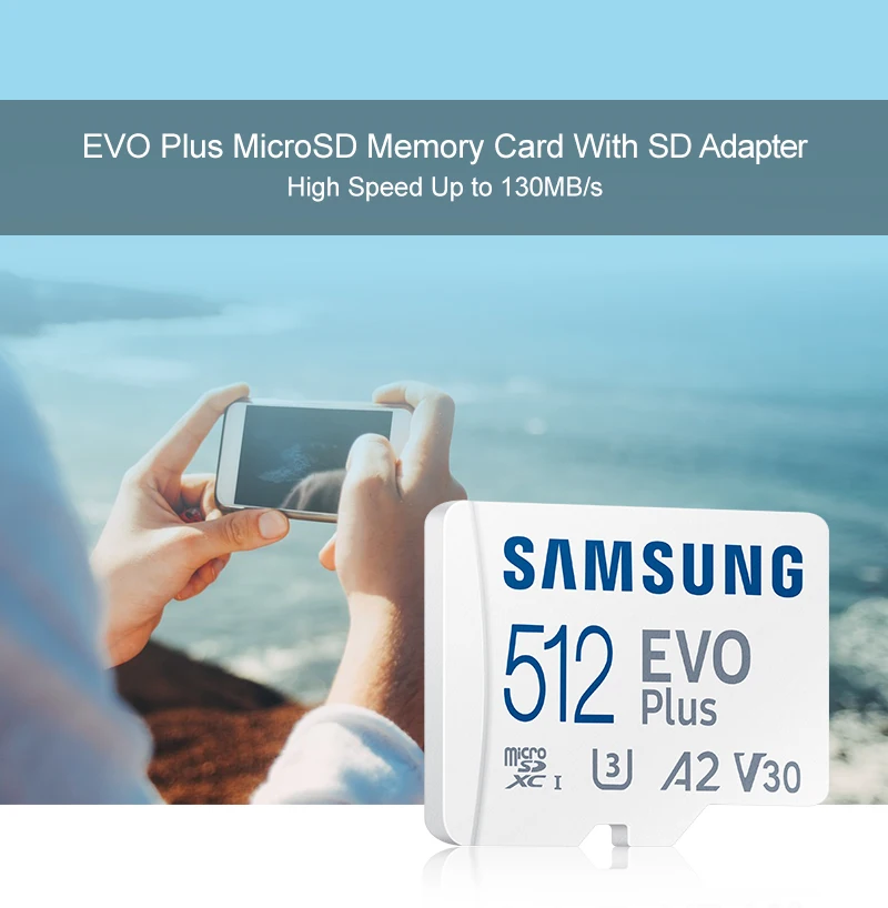 Original Samsung SD Card 128GB 256GB 512GB 1TB Memory Card Class10 TF Card TF Card Minisd Flash Usb Fast Pendrive Free Adapte