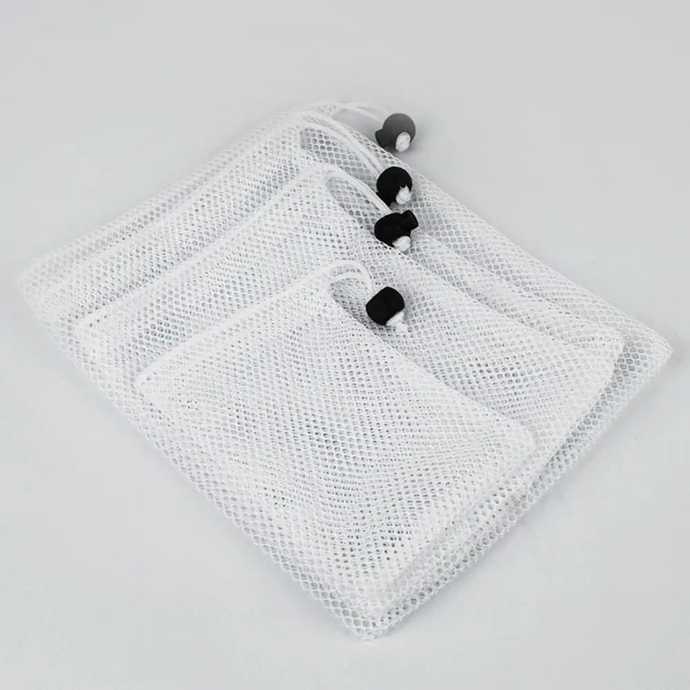 Description Picture 5 of item1 Pcs Black Durable Nylon Mesh Drawstring Bag Storage Pouch Multi Purpose Home Travel Outdoor Activity Laundry Bag Stuff Sack