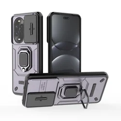 Shockproof Magnetic Ring Phone Case with Slide Lens Protector - Nova 13 Pro (Purple)