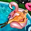 For Adult Pool 60 Inches Giant Inflatable Rose Gold Flamingo Swan Ride-on Summer Toys Swimming Pool Games Water Mattress Floats 2